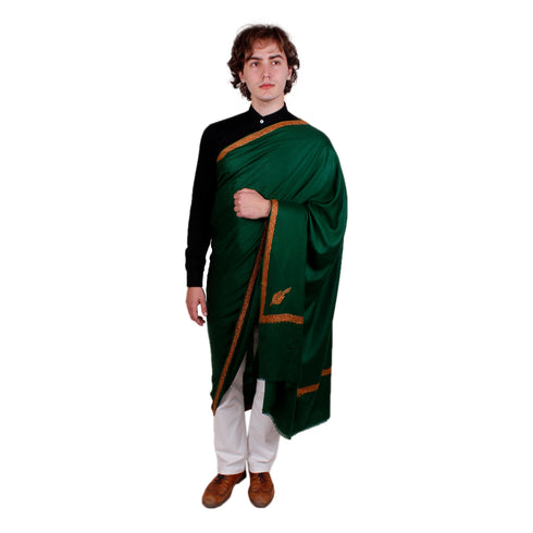 Men's Hand Embroidered Pure Wool Shawl