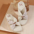 Women's Comfort Knit Knot Strap Embellished Slide Sandal
