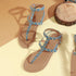 Women's Patent Studded Gladiator Flat Sandals