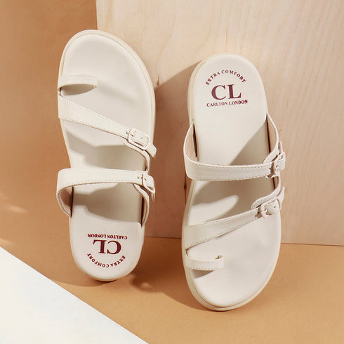 Women's Adjustable Double Buckle Toe-Ring Comfort Sandal