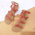 Women's Patent Studded Gladiator Flat Sandals