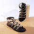 Women's Patent Studded Gladiator Flat Sandals