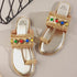 Women's Embroidered Ethnic Toe-Ring Flat Sandals