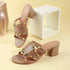 Women's Studded Crossover Block Heel Mule Sandals