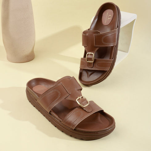Women's Heel Sandals with Curved Strap and Silver Studs
