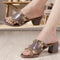 Women's Studded Crossover Block Heel Mule Sandals