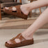 Women's Heel Sandals with Curved Strap and Silver Studs