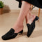 Women's Metallic Woven Slip-On Mule Intricate Pattern Low Heel