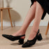 Women's Woven Textured Slingback Pump Pointed Toe Block Heel