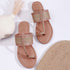 Women's Ethnic Toe-Ring Flat Sandals with Gold Braid and Cut-Outs