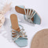 Women's Stylish Multi-Strap Rhinestone Block Heel Sandals