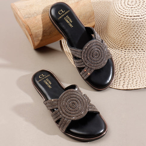 Women's Flat Criss-Cross Strap Glamour Sandals