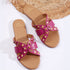 Flat Cross-Strap Women Sandal with Gold Pyramid Studs