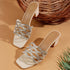 Women's Rhinestone Embellished Block Heel Sandals