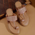 Women's Flat Dual-Strap Woven Metallic Knot Sandals