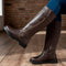 Women's Tall Zipper Accent Riding Boot Buckled Knee-High Fashion Footwear
