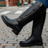 Women's Tall Zipper Accent Riding Boot Buckled Knee-High Fashion Footwear