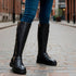 Women's Tall Zipper Accent Riding Boot Buckled Knee-High Fashion Footwear