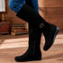 Women's Tall Moto-Style Riding Boot - Knee-High Footwear with Buckle Detail