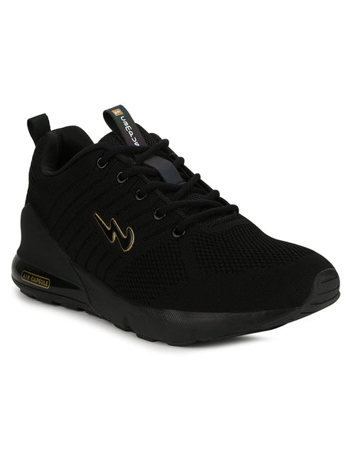 MIKE N Black Men's Running Shoes