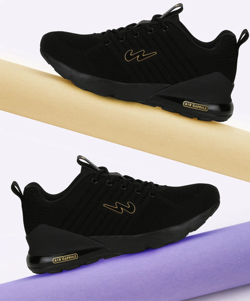 MIKE N Black Men's Running Shoes