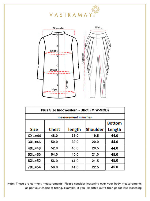 Men's Plus Size Navy Blue Slim Fit Sherwani Set
