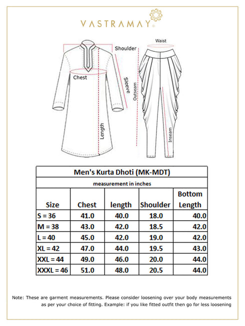 Men's Rose Gold And Gold Silk Blend Kurta And Dhoti Set