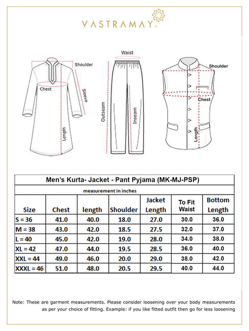 Beige Printed Nehru Jacket And Kurta With Cream Solid Viscose Pant Set