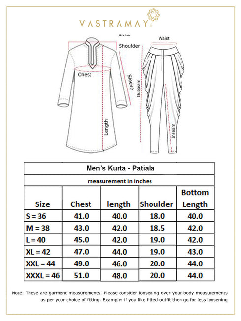 Men's Black Georgette Zari With Sequins Worked Kurta Patiala Set