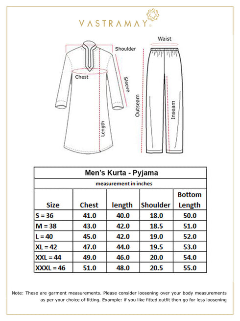 Men's Light Blue Cotton Silk Blend Kurta and Pyjama Set