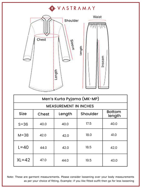 Men's Wine Cotton Blend Kurta Pyjama Set