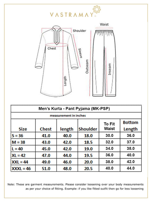 Men's Cream Viscose Kurta With Pant Set