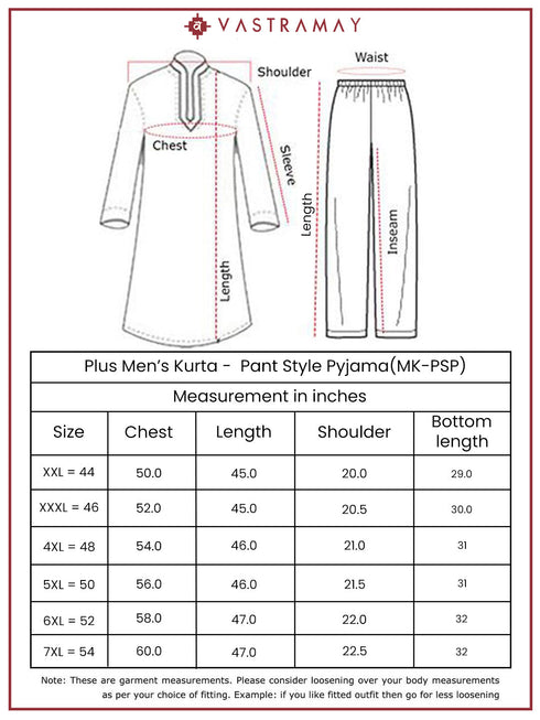 Plus Men's Aqua And White Cotton Kurta Pyjama Set