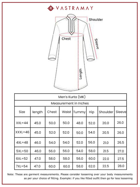 Plus Men's Red Cotton Blend Kurta