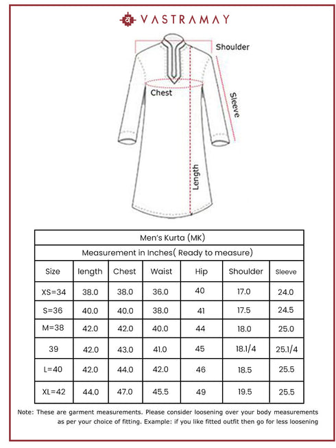 Men's Grey Jacquard Zig Zag Cotton Kurta