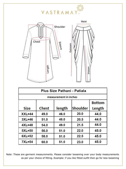 Men's Plus Size White Cotton Blend Pathani Set