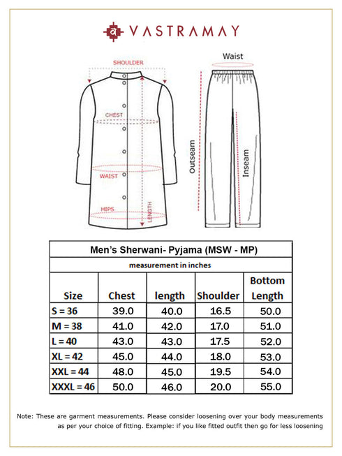 Men's Sea Green And Gold Brocade Jacquard Sherwani Set