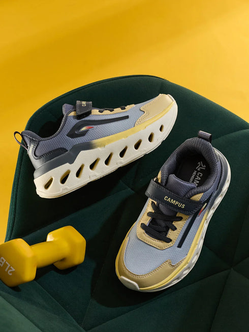 MUFFLE K Grey Kids Running Shoes