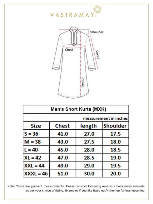 Men's Cream Short Cotton Kurta