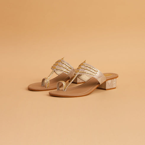 Naira Metallic Kolhapuri Heels