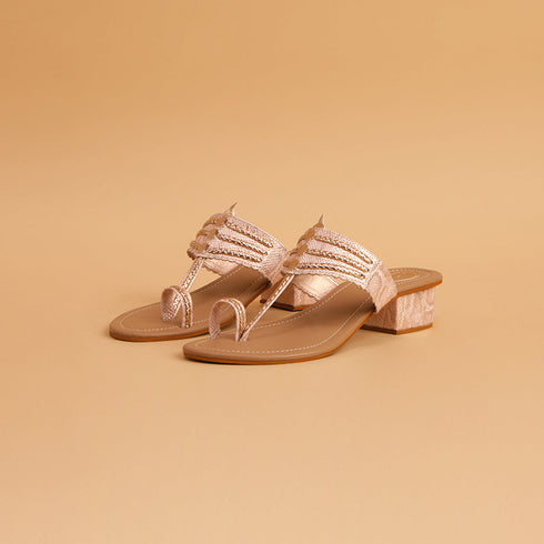 Naira Metallic Kolhapuri Heels