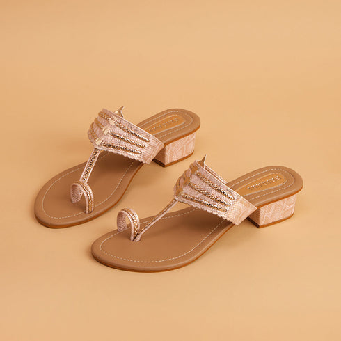 Naira Metallic Kolhapuri Heels
