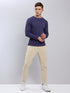 Men Solid Slim Fit Crew Neck T-shirt with TECHNO COOL+