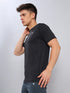 Men Solid Slim Fit Crew Neck T-shirt with TECHNO COOL+