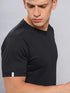 Men Solid Slim Fit Crew Neck T-shirt with TECHNO COOL+