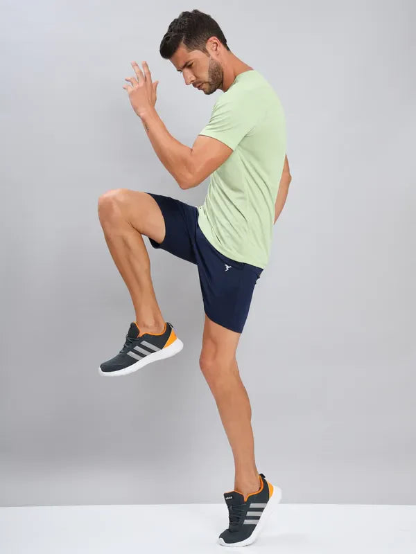 Men Solid Slim Fit Crew Neck T-shirt with TECHNO COOL+