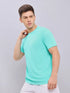 Men Solid Slim Fit Crew Neck T-shirt with TECHNO COOL+