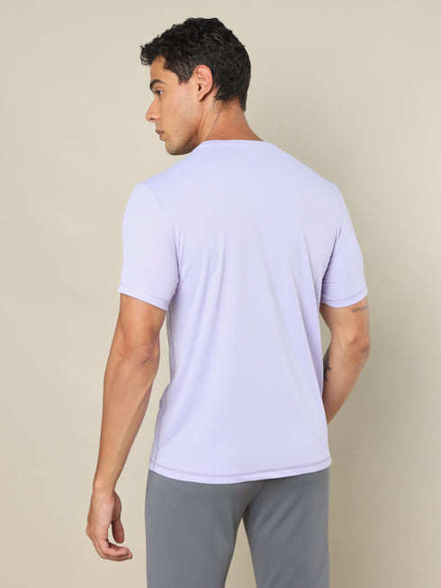 Men Solid Slim Fit Crew Neck T-shirt with TECHNO COOL+