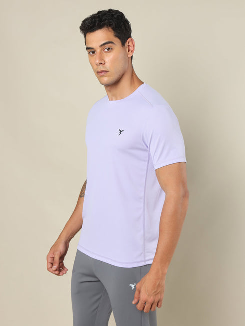 Men Solid Slim Fit Crew Neck T-shirt with TECHNO COOL+