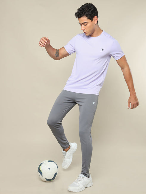 Men Solid Slim Fit Crew Neck T-shirt with TECHNO COOL+